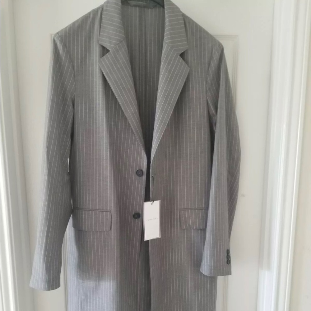 New ZARA MEN men dress jacket grey white size M